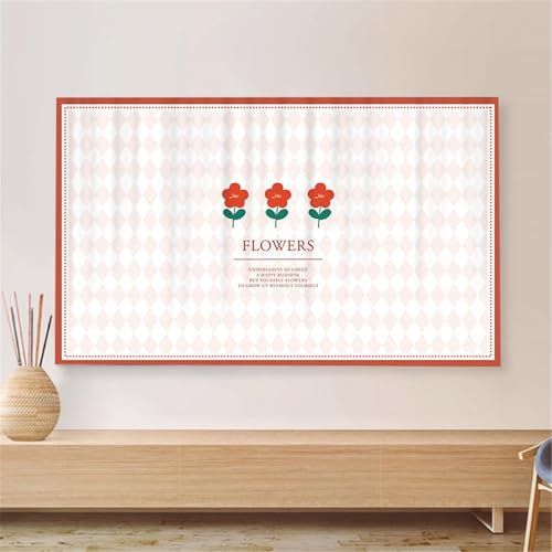 HAGJII Tv Cover Indoor Universal Tv Screen Protector & Dust Shield Soft, Stretchable Fabric Printing Tv Display Protectors Washable, 24-65inch Fits Curved/Flat Screens(60in,A)