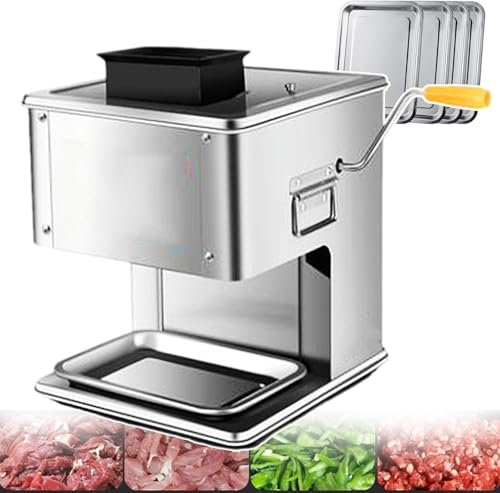 LLHTTDMBDFC Cortafiambres, Cortadora De Fiambre, Cortadora de Carne eléctrica con manivela | Máquina cortadora de Verduras | Máquina trituradora de Carne 2,5 mm-7 mm(7mm)