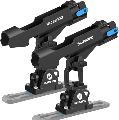 PLUSINNO Angelrutenhalter für Boote, Angelausrüstung mit vergrößertem Clip, innovatives Design in Doppel-V-Form, geeignet zum Angeln auf Rundrohr-/Vierkantrohrbooten, Angelgeschenk für Herren