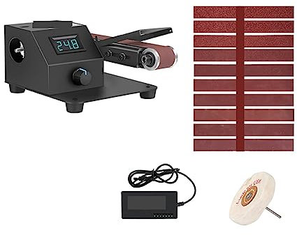 Amoladora de banco, Mini lijadora de banda de 350W, lijadora eléctrica, pulidora, lijadora, amoladora, pequeña máquina de correa de arena con correa de 30MM,Alta potencia(Set1)