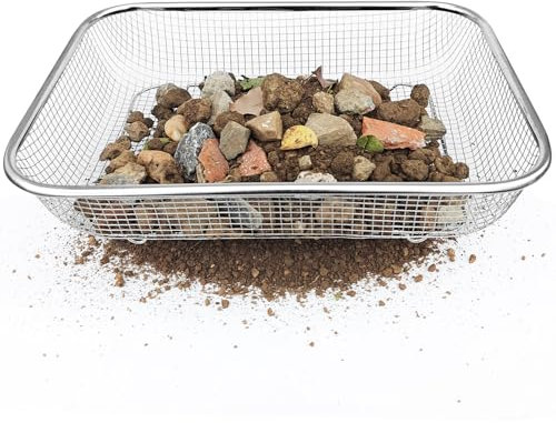 KOROI Garden Soil Sieve - Metal Garden Sieve for Soil and Stones,Garden Riddle Perfect for Gardening and Landscaping - Ideal Sieve for Sifting and Filtering Soil, Compost, and Sand