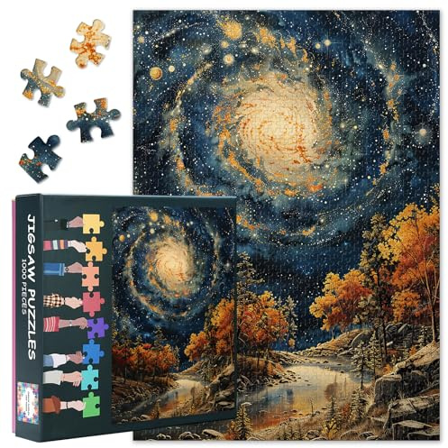 1000 Pieces Jigsaw Puzzles for Adults 27.5X19.7 - Solar System Galaxy | For family wall art challenge beautiful landscape puzzle with reference poster; lettered backs for a relaxing puzzle night