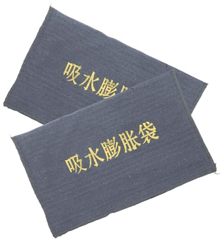 HOMSFOU 2 bolsas de lona reutilizables activadas por agua para puerta de garaje, sótano, protección antiinundaciones, bolsas de arena sin arena con diseño resistente al desgaste para detener el agua