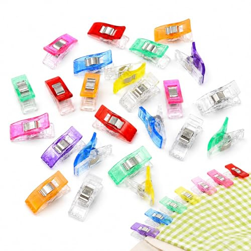 30 Pack Multi-Colour Sewing Clips with Scale for Quilting & Dressmaking