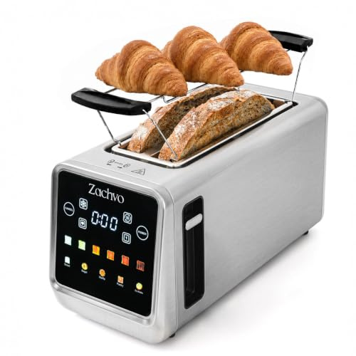 ZACHVO 4 Scheiben Langschlitz-Toaster mit Touchdisplay & Memory-Funktion