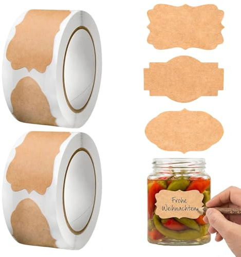Fealkira 600 Stücke etiketten marmeladengläser,aufkleber zum beschriften.
