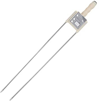 Hamwesh Misuratore di umidità per Cereali, Misuratore di umidità Portatile per Fieno con Display a LED con Doppio Ago in Acciaio per Cereali, Paglia, Crusca, Foraggio, Leymus Chinensis, Medica (M)