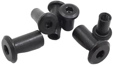 10-20 piezas tuerca de inserción de muebles negra M3 M4 M5 M6 M8 conector de manga de remache con cabezal con Conector hexagonal plano grande(M8 10PCS,X 12mm(L))