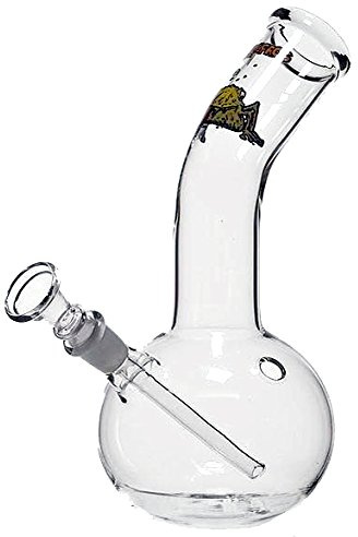 Bullfrog Comic-Bong mit Bauch und Aufdruck - 25 cm, 14,5 mm - Head&Nature Bong-Kollektion | Ca. 23 cm hoch, 14,5 mm Normschliff Chillum, Kickloch