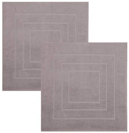 Betz 2 Stück Badvorleger Palermo 100% Baumwolle Badematte Badteppich Duschvorlage Größe 60x60 cm Qualität 680g/m² Farbe Stone