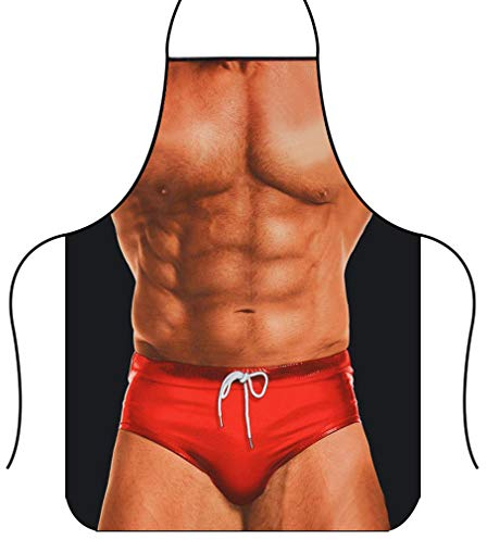 Yuknees Lustige Kochschürze,Muskelmann kochschürze, Kochen Küchenschürze Sexy Schürze, Geschenk für Herren, ideal für Grillparty