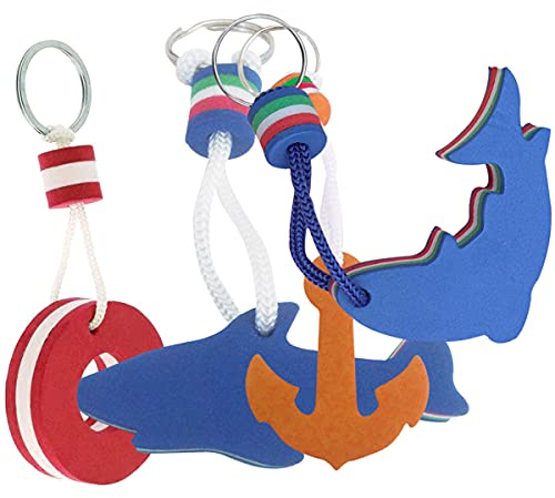 WideSmart 4 Stück Schwimmende Schlüsselanhänger,Floating Keychain Kayak Schwimmendes Boot Yacht Key Ring Neuheit Schlüsselanhänger für Marine Boot Angeln Segeln Wassersport