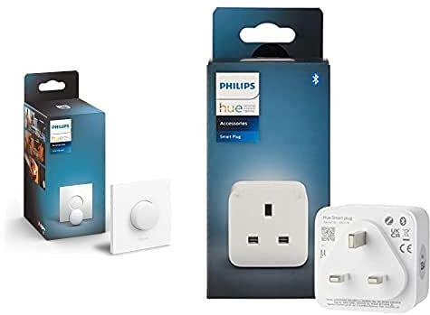 Philips Hue Smart Button Smart Lighting Accessory, with Wireless Control Hue Smart Plug with Bluetooth