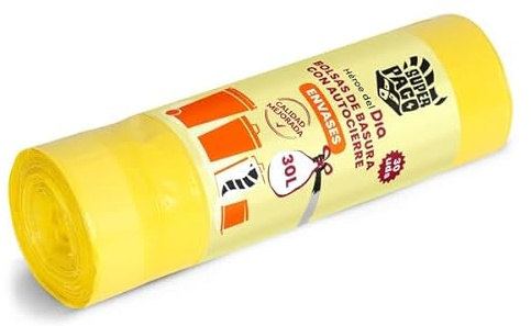 DIA SUPER PACO bolsa de basura con autocierre amarilla 30 lt rollo 30 uds