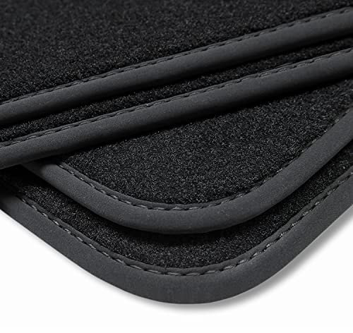 teileplus24 BV606 Velours Fußmatten kompatibel mit Peugeot 308 3 2022- Trittschutz Fahrermatte, Naht:Schwarz