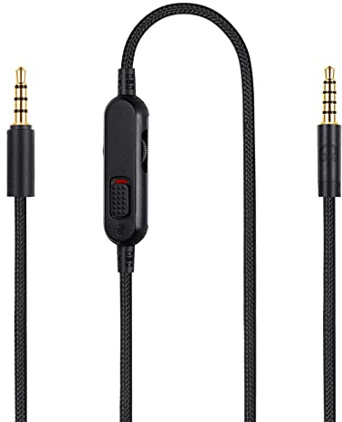 G Pro X Kabel, abnehmbares Gaming-Headset-Kabel, Ersatz für Logitech G Pro / G433 / G233, 3,5 mm geflochtenes Nylonkabel mit Inline-Stummschalter und Lautstärkeregler, 1,8 m lang
