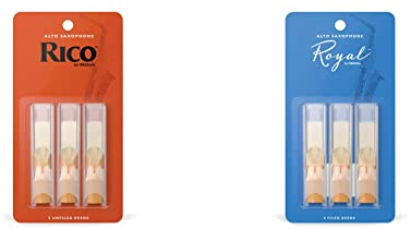 Rico by D'Addario Saxophon Blätter | Hochpräzise gefertigt | Alt Saxophon Blätter 3 Stärke | 3er-Packung | Warmer voller Ton | Angenehmes Spielgefühl & Royal Blätter für Altsaxophon Stärke 2.5