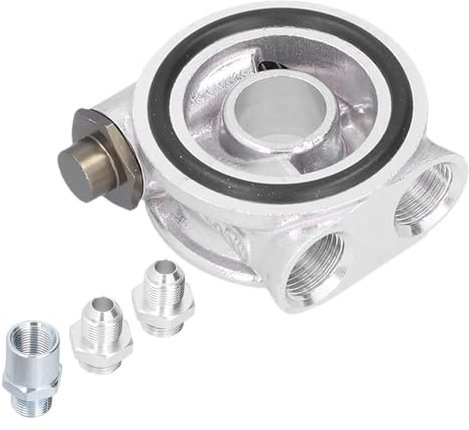 Ölkühler M18 x 1,5 mm Aluminium Autoölkühler Filter Sandwichplatte Thermostat Adapter 3/4 Zoll 16 UNF AN10 Ölkühler Kit Universal für Auto