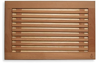 WEITZ Brotschneidebrett 40x25x2,5 cm aus Buchenholz | Mit Krümelfang, Rutschfestes Design, Robust und hochwertig, Made in Germany