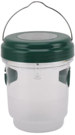 Atrapa Avispas con Energía Solar con Trampas LED, Trampas Impermeables para Avispas para Jardín, Terraza, Tierras de Cultivo (Green)