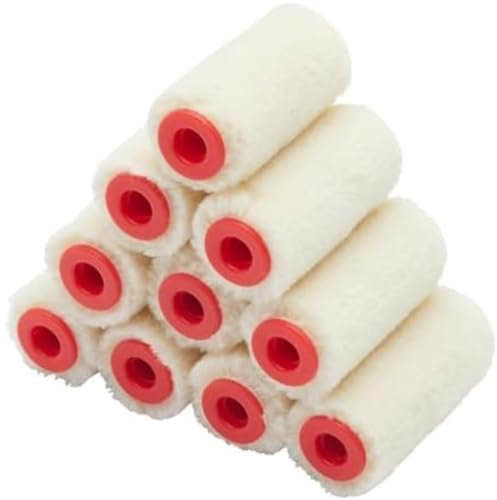 ProDec 10 pack 2inch Gloss Pile Mohair Micro Paint Rollers for a Smooth Finish with Gloss and Satin Paints, Varnish, Woodstains on Skirting Boards, Window Sills, Doors, Cabinets,Metal with 2inch frame