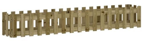 Gecheer Fioriera rialzata con design a staccionata, aiuola per piante, fioriera da balcone, aiuola rialzata, 200 x 30 x 30 cm (larghezza x profondità x altezza)