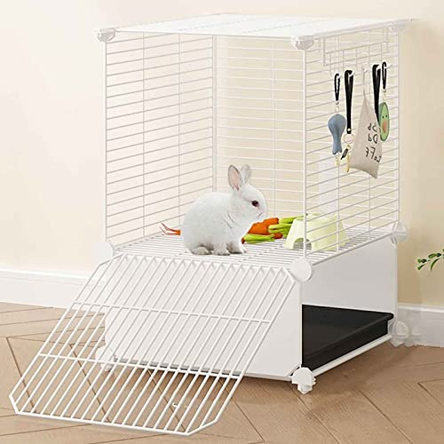 beaka Meerschweinchen KäFig Innen, Katzengehege Mit Katzentoilette Und Beweglichen Rollen, HasenkäFig, KleintierkäFig, Chinchilla KäFig, Frettchen KäFig, Zwerghamster KäFig (Size : 36x37x55cm-a)