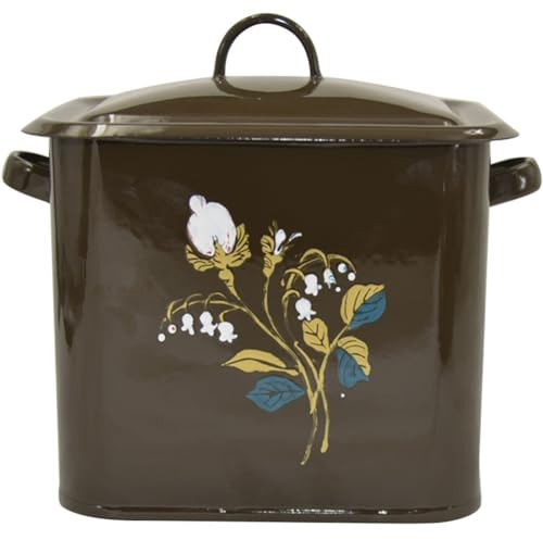 Bac À Pain Boite À Pain Retro Motif Floral Classique Dessiné À La Main Huche À Pain, Haute Et Basse Capacité En Option Récipients De Stockage De Nourriture, Décoration De Bureau (Color : Dark brown,