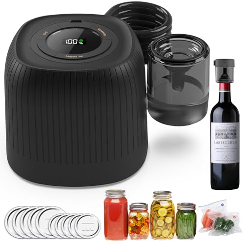 3 IN 1 Electric Mason Jar Vacuum Sealer Kit, Automatic Vacuum Sealer for Jars, Compatible With Food Storage, Vacuum Bags Seal, Wine Bottles, Birthday Gifts for Women, Gifts for Mom, Grandma