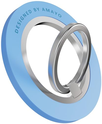 Amayo - Supporto ad anello per magsafe, supporto per dita del cellulare, supporto magnetico per le dita, per smartphone serie 15 Pro Max, 14, 13, 12 accessori per Magsafe (blu)