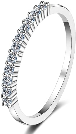 KnSam 14K Weißgold 585 Diamantring, 0.22ct Labor Erstellt Diamant Partnerringe Klassiker Rund Design, Au585 Gold Echtgold Schmuck für Damen, Gr.62 (19.7)