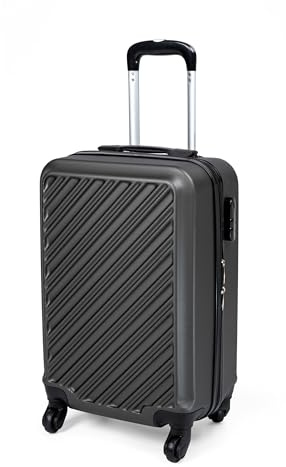 HEYO Hartschalenkoffer Reisekoffer mit Rollen Koffer & Trolleys mit Zahlenschloss Teleskopgriff (Grau, M 35x22x55 cm)