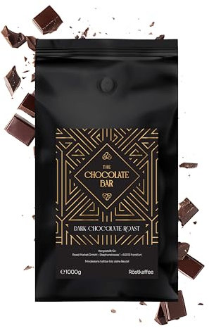 The Chocolate Bar 1kg | Espresso | Ganze Bohnen | 100% Robustabohnen | Dunkle Röstung | Intensive Aromen | Sehr wenig Säure |Ideal geeignet für Siebträgermaschinen, Espressokocher & Vollautomaten
