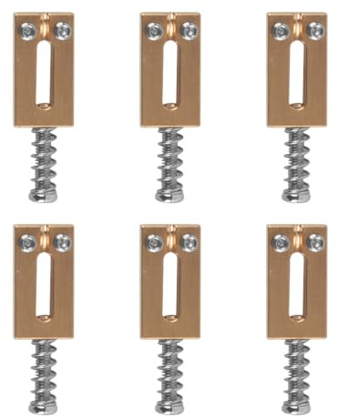 Tiardey 6pcs Brass Bridge Saddles 10.5mm Roller Bridge Saddles Tremolo System for ST/TL Electric Guitar Rectangle Type Replacement Part for Guitar Bridge