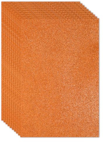 PATIKIL 2 mm (1/10 tum) tjockt självhäftande glitterskumark 40 x 60 cm (16 x 24 tum) orange, EVA blank skumskiva för hantverk, 6 st