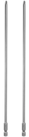 QUARKZMAN 2 Embouts de Tournevis Cruciforme Phillips #2 Ph2 avec Queue Hexagonale de 1/4 de 250 mm en Acier S2 Magnétique pour Tournevis Électrique 4,5 mm de Diamètre de Tige