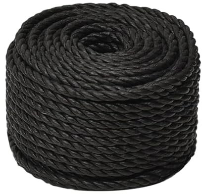 AJJHUUKI Arbeitsseil schwarz 24mm 25m PP