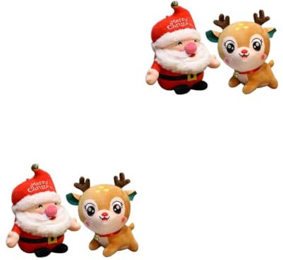 ABOOFAN 2 Sätze Alter Mann Elch Puppe Weihnachtsdekoration Plüschspielzeug Weihnachts Figuren Weihnachtsfigur Dekorativer Puppenschmuck Plüsch-elch-Puppe Elchpuppe Pp Baumwolle 2 Stück * 2