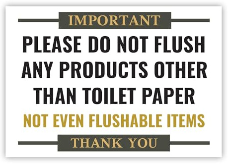 1PC Do Not Flush Sign For Bathroom, 5 x 3.5 Inches - Acrylic - No Feminine Products Do Not Flush Anything Except Toilet Paper Sign