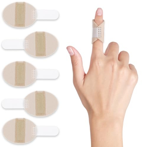Ouligay 5 stycken fingerskenor, justerbar fingerskena fingerbandage fingerskydd stöd fingerstabilisator, lämplig för pekfingrar, långfingrar, ringfinger, litet finger