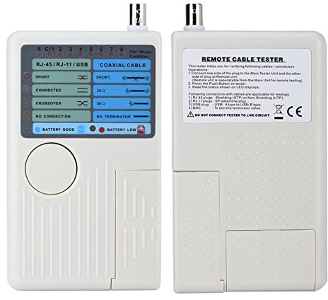 Tester per Cavi Coassiale, Tester di Rete di Rete RJ45 / RJ11 / USB/BNC