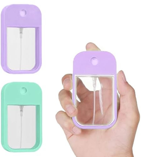 GGUFAY Confezione da 2 piccole bottiglie spray, bottiglie spray in cartone portatili, mini bottiglie spray riutilizzabili a nebbia fine per profumo, lozione per la cura del corpo, cosmetici, 45 ml