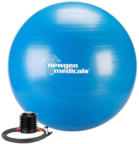 newgen medicals Sitzball: Sitz- und Gymnastikball, auch für Yoga, Anti-Platzen, Ø 75 cm, blau (Fitness Ball Gymnastikball, Fitnessball für Yoga und Pilates, Sitzkissen)