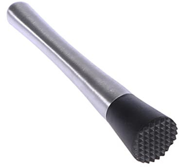 HOLIDYOYO Mix Drinks Ease Stainless Steel Muddler Stirrer Ice Crusher Grooved Plastic Head