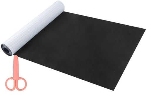 LongZYU Feltro Adesivo Rotolo Nero 40×220cm Rotolo Posteriori Feltro Adesivo per Lavoretti, Resistenti, Multiuso Taglio Libero in Qualsiasi Forma, Spessore 1 mm