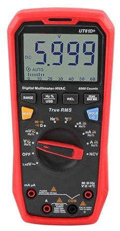 1 multimètre numérique professionnel UT61E+ UT61D+ UT61B+, voltmètre 1000 V, testeur de condensateur, True RMS, multimètre automobile(UT61D Plus)
