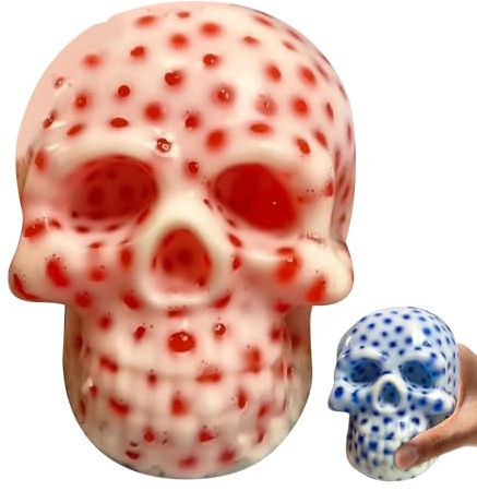 Giocattolo Antistress Schiacci Brufoli, Giocattoli Schiacci Brufoli Teschio per Adulti, Novità Giocattolo Decompressivo per La-cne, Strumenti Riutilizzabili per Rilassamento e Distrazione Halloween