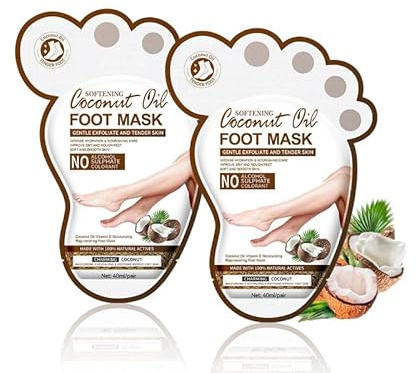 Mascarilla suavizante para pies, calcetines, con manteca de karité, aceite de jojoba y vitamina E, hidratante y anticallos, nutritiva y brillante, alivio de pies secos (2 unidades)