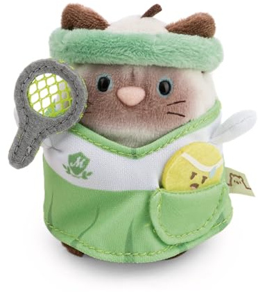 NICI Kuscheltier Siamkatze Siamy 8cm mit Tennisball & Kostüm braun - 62903 | mymochi Stofftier im Kawaii-Design, weich und kuschelig für Kinder & Erwachsene, Plüschtier in Geschenkbox 8,5x6,5x10cm