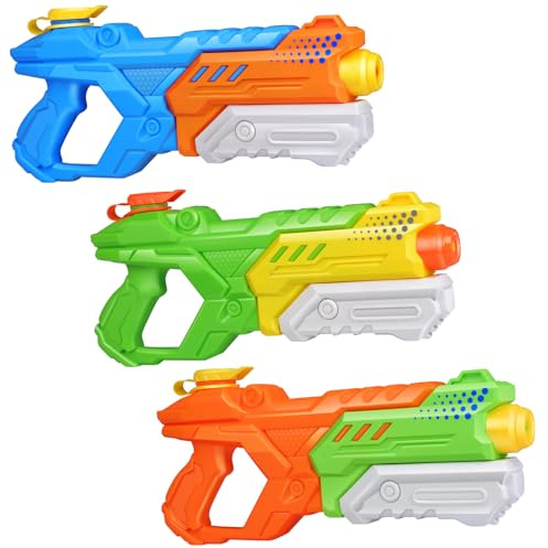 Wasserpistole für Kinder Erwachsene - 3 Stücke großer Wasserspritzpistole 600ML mit 10 Meter Reichweite Super Water Gun Soaker Sommer Schwimmbad Strand Pool Outdoor Wasser Kampf Spielzeug